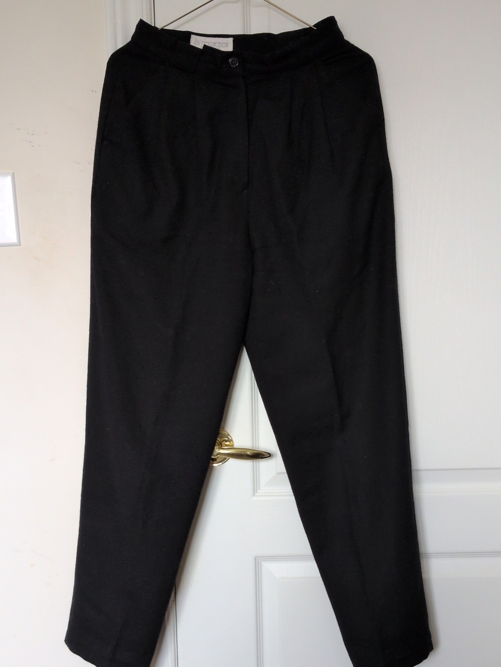 Classic 100% Pure Virgin Wool Black Pleated Women's Dress Trousers